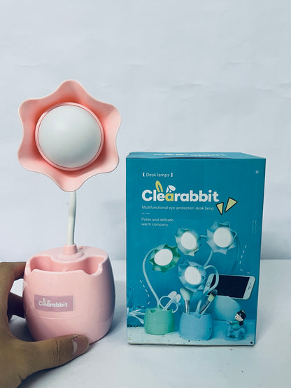 Clearabbit Luminaries Flower Desk Lamp for Bedroom,‎ LED Bedside Lamp Flexible Silicone Gooseneck Nightstand Lamp for Living Room Office Reading Kids Gift