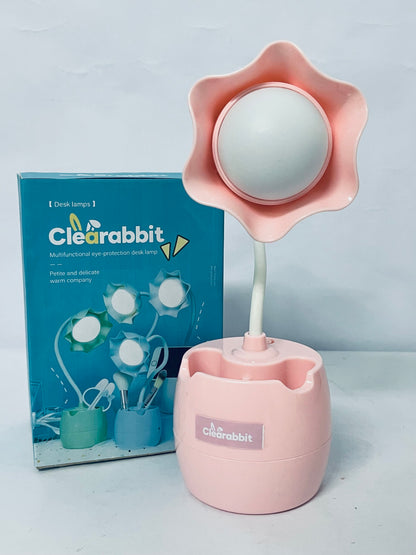 Clearabbit Luminaries Flower Desk Lamp for Bedroom,‎ LED Bedside Lamp Flexible Silicone Gooseneck Nightstand Lamp for Living Room Office Reading Kids Gift