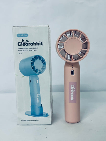 Clearabbit Electric fans Mini Portable Fan, USB Personal Handheld Fan with 3-Speed Cooling Wind Rechargeable Battery Operated Mini Pocket Design for Desktop/Travel/Outdoor/Vacation/Concerts
