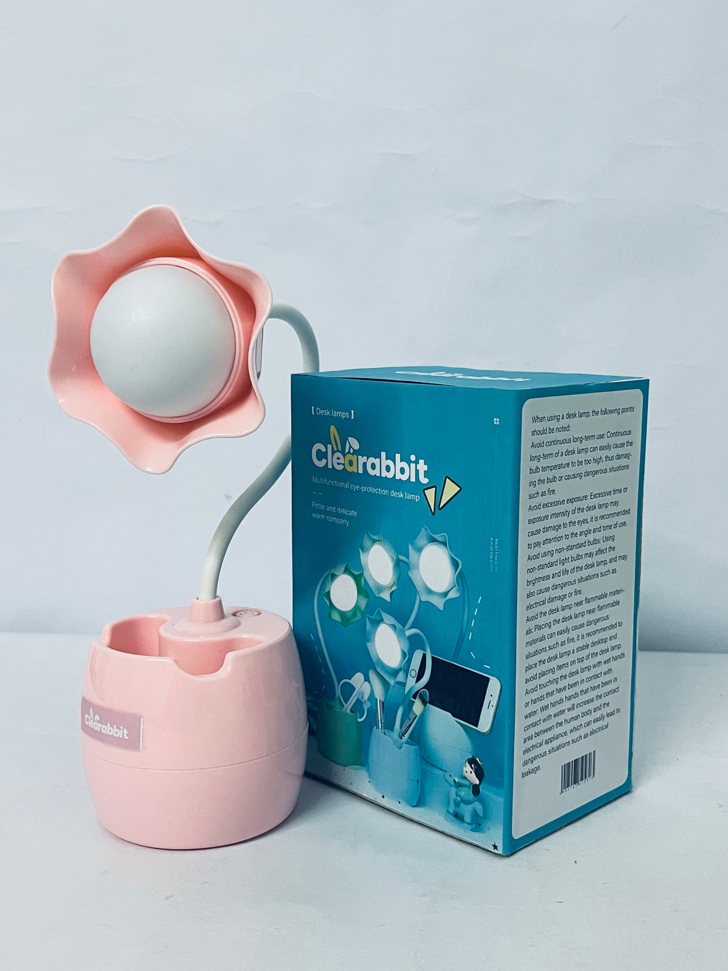 Clearabbit Luminaries Flower Desk Lamp for Bedroom,‎ LED Bedside Lamp Flexible Silicone Gooseneck Nightstand Lamp for Living Room Office Reading Kids Gift