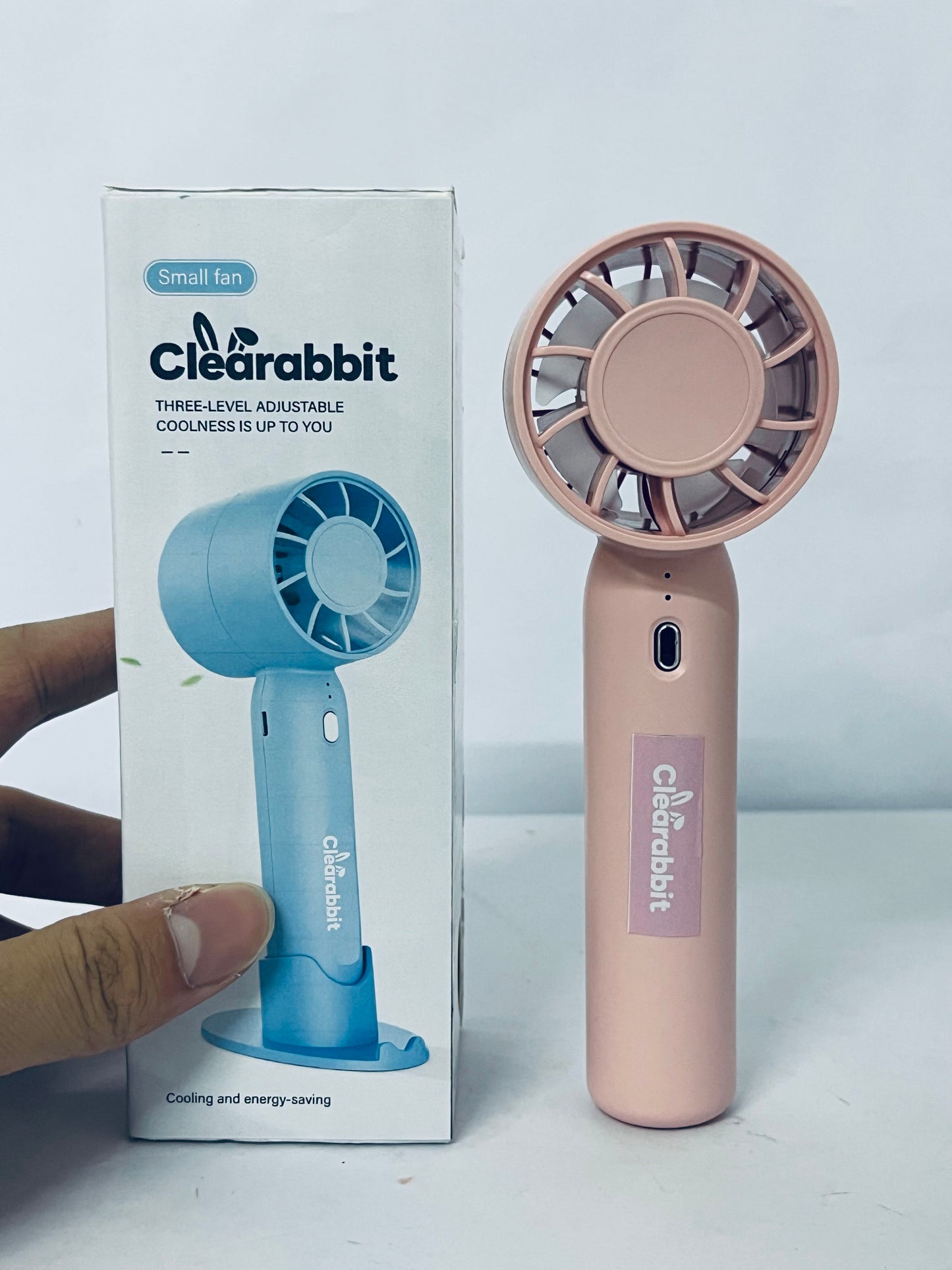 Clearabbit Electric fans Mini Portable Fan, USB Personal Handheld Fan with 3-Speed Cooling Wind Rechargeable Battery Operated Mini Pocket Design for Desktop/Travel/Outdoor/Vacation/Concerts