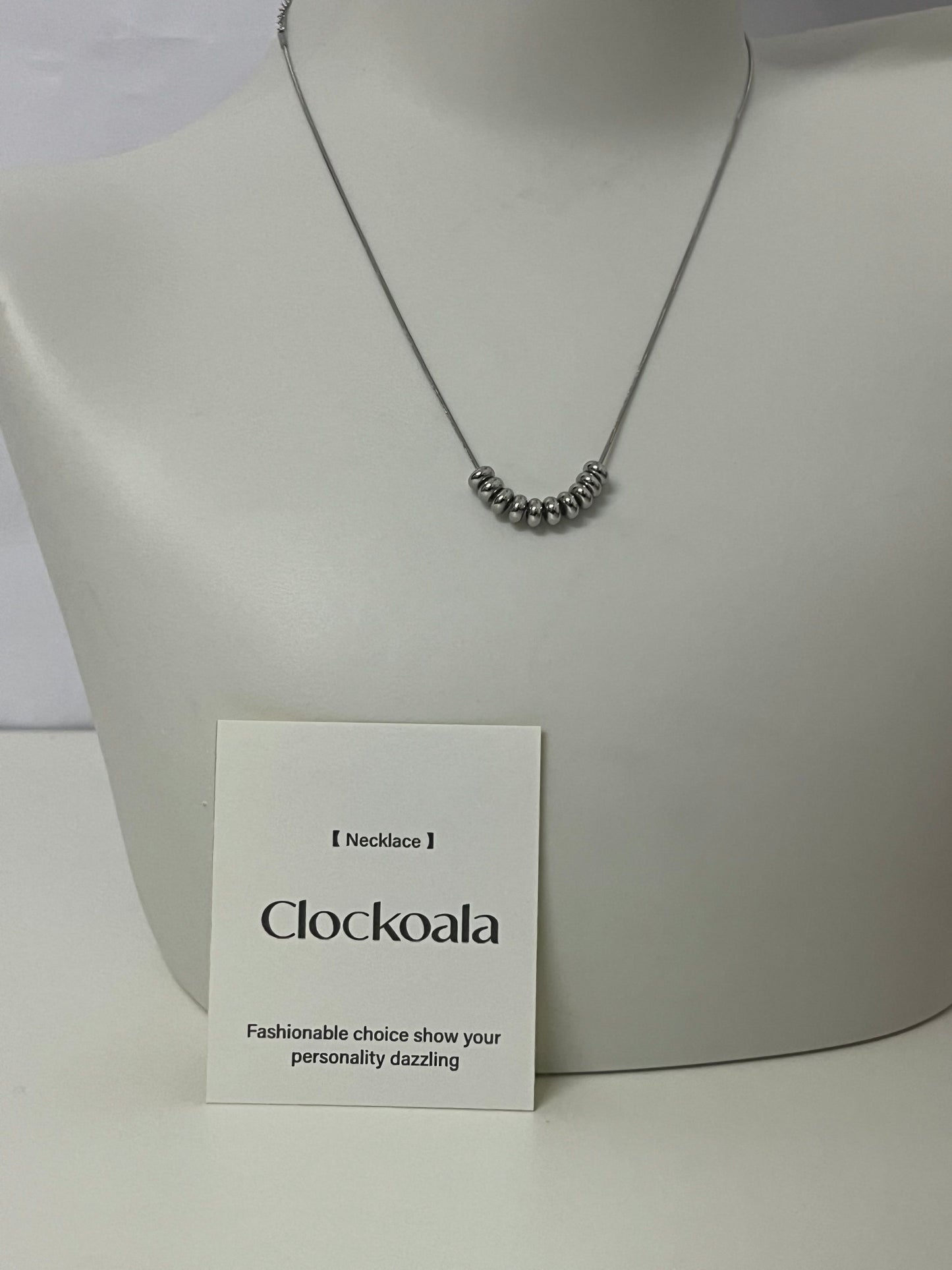 【Clockoala Curved Beaded Necklace】—— Minimalist Shiny Ornament to Highlight Personal Style