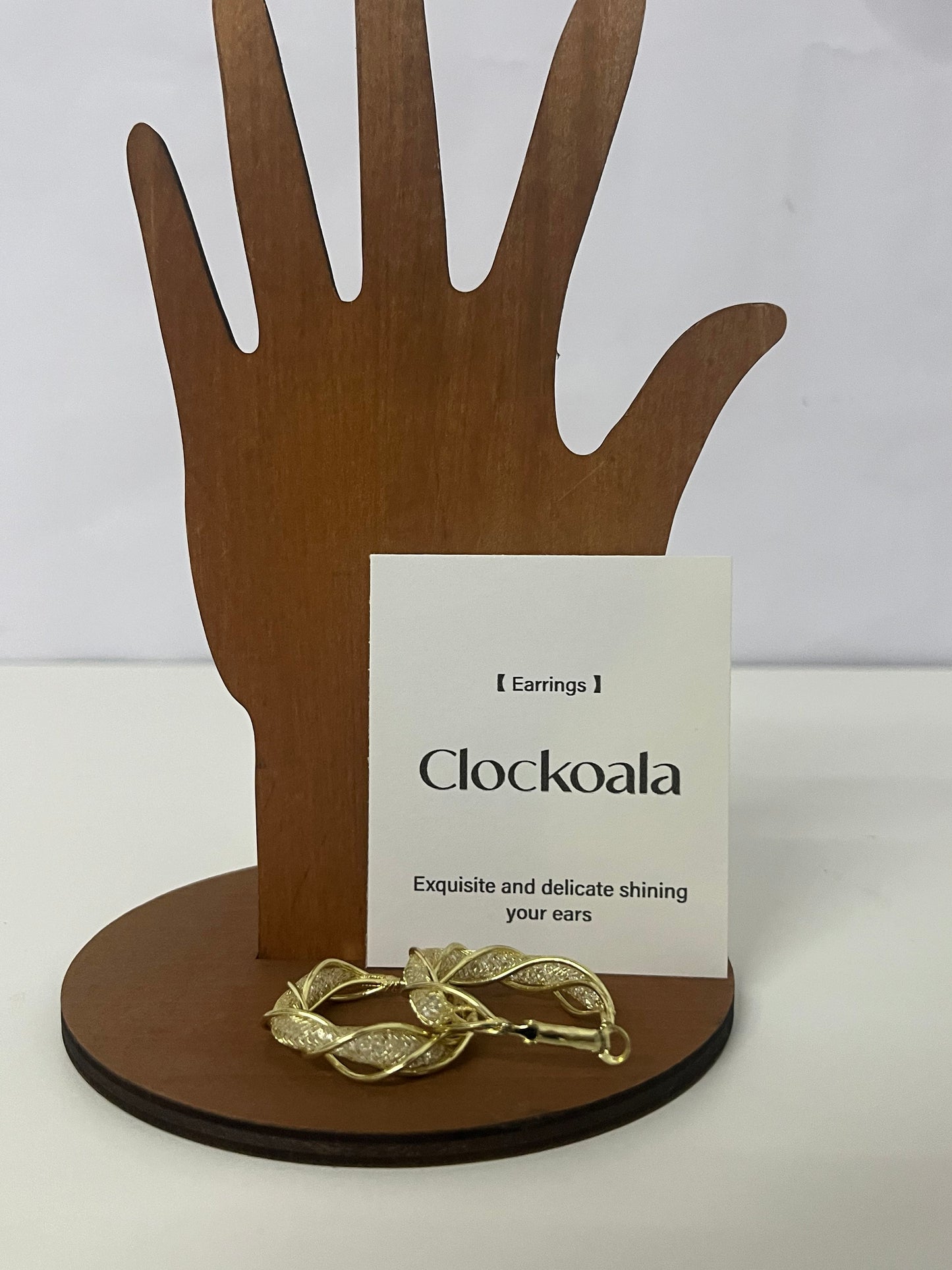 Clockoala Twisted Gold-Tone Hoop Earrings — Exquisitely Inlaid Shiny Ornaments for Daily Elegance & Casual Charm