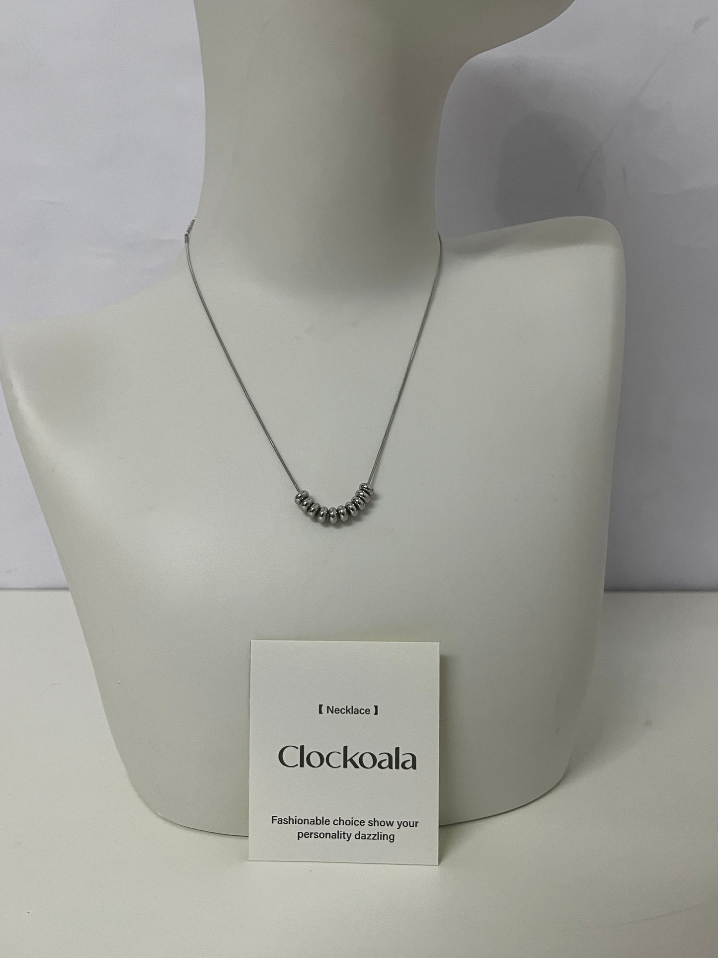 【Clockoala Curved Beaded Necklace】—— Minimalist Shiny Ornament to Highlight Personal Style