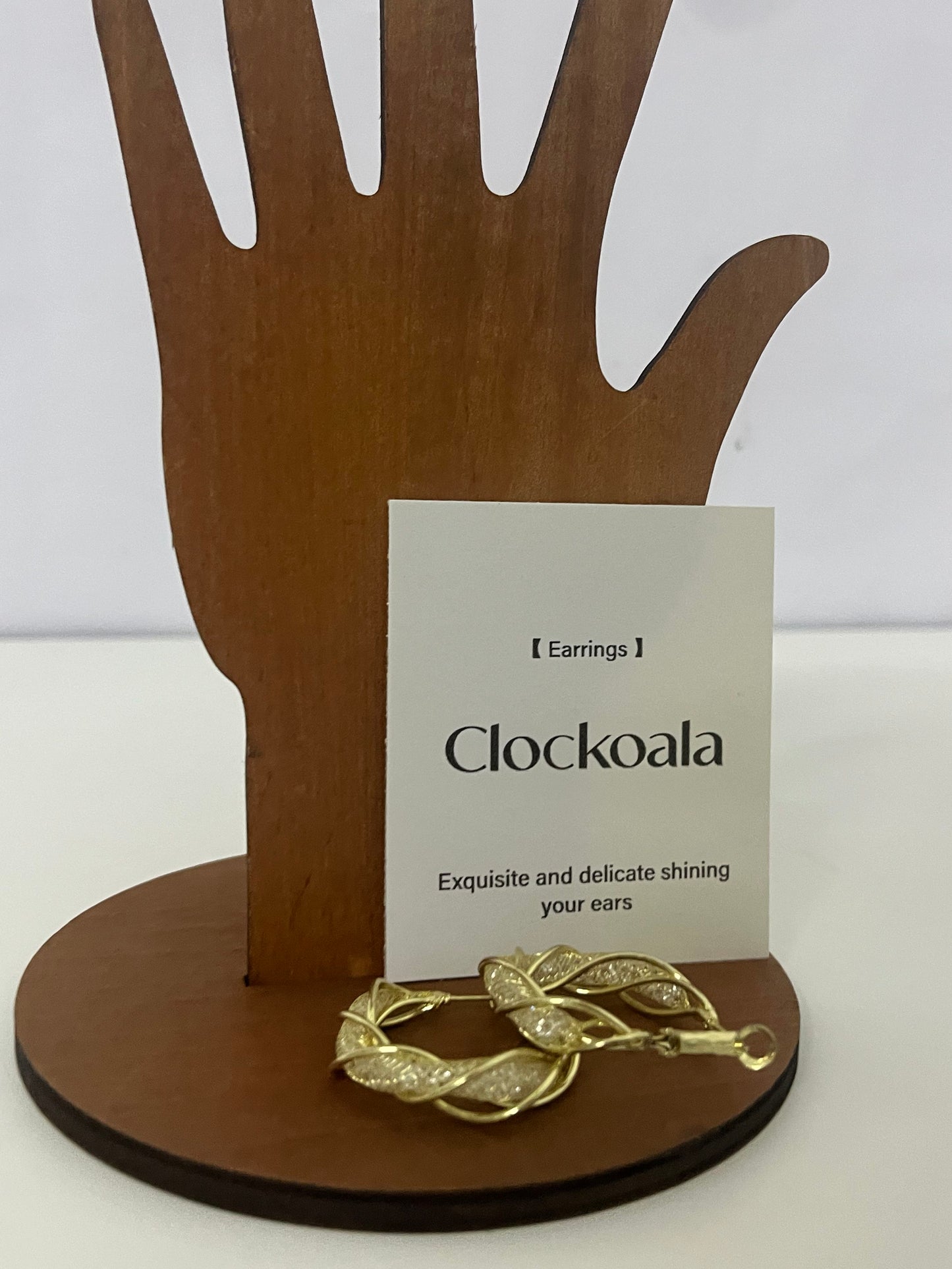 Clockoala Twisted Gold-Tone Hoop Earrings — Exquisitely Inlaid Shiny Ornaments for Daily Elegance & Casual Charm