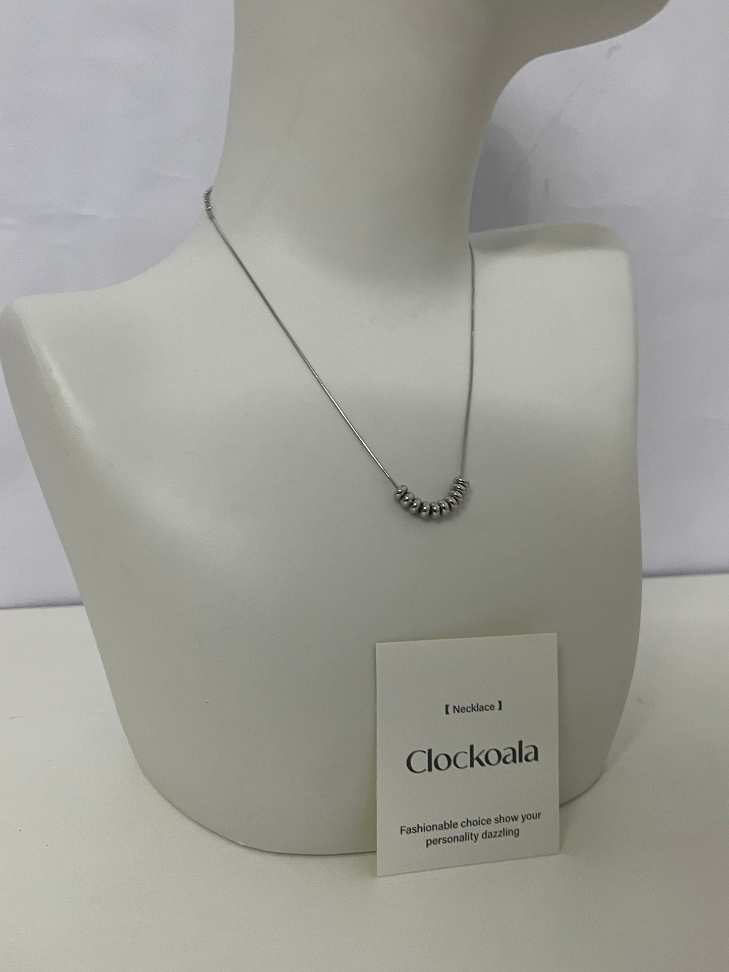 【Clockoala Curved Beaded Necklace】—— Minimalist Shiny Ornament to Highlight Personal Style