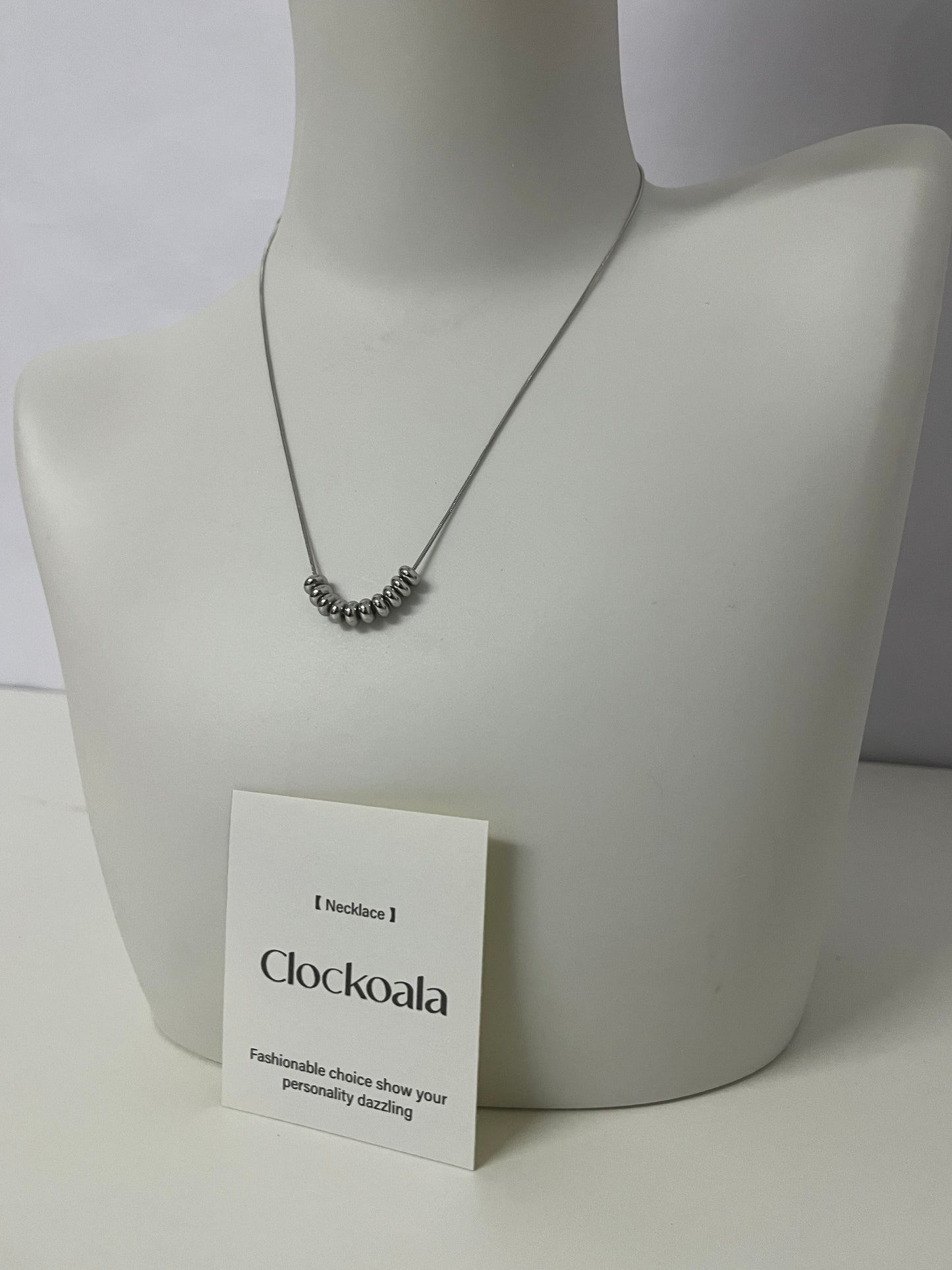 【Clockoala Curved Beaded Necklace】—— Minimalist Shiny Ornament to Highlight Personal Style