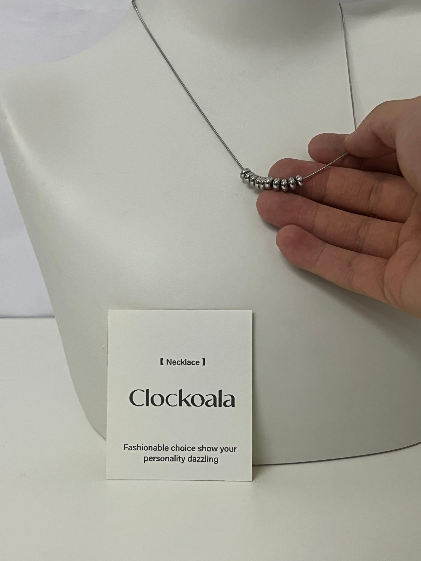 【Clockoala Curved Beaded Necklace】—— Minimalist Shiny Ornament to Highlight Personal Style