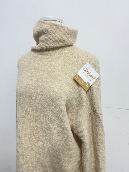 【CloSelf Khaki Turtleneck Knitted Sweater】——Cozy & Stylish Top for Daily Comfort