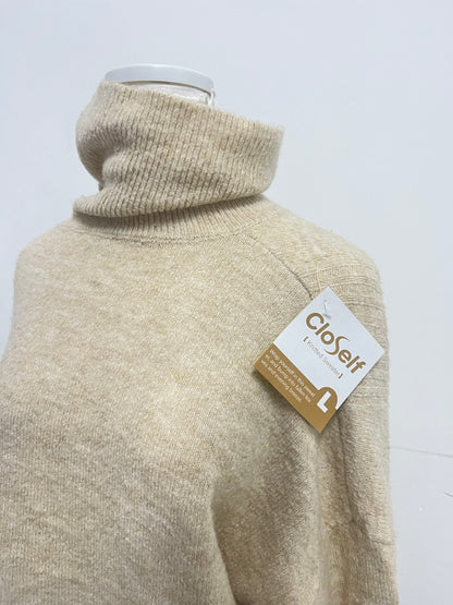 【CloSelf Khaki Turtleneck Knitted Sweater】——Cozy & Stylish Top for Daily Comfort
