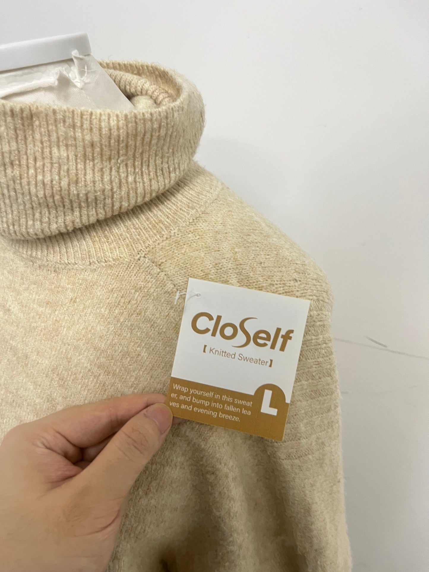 【CloSelf Khaki Turtleneck Knitted Sweater】——Cozy & Stylish Top for Daily Comfort