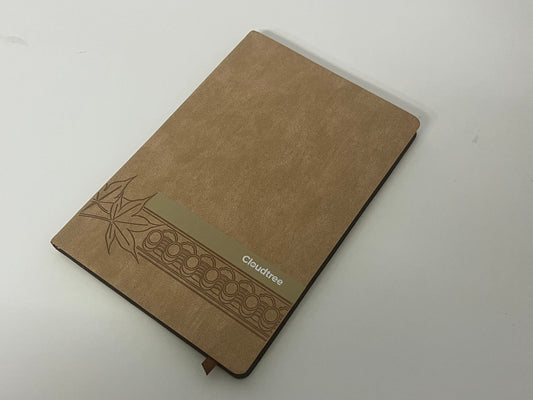 Cloudtree Retro Brown Maple Leaf Pattern Notebook High-Quality Writing & Recording Item