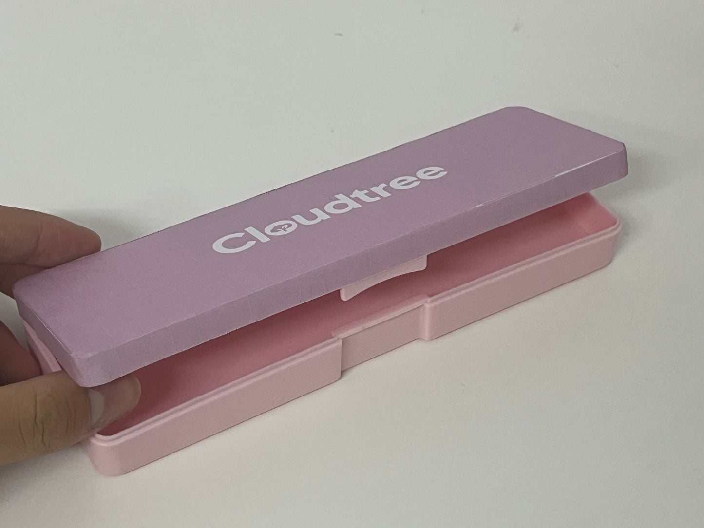 Cloudtree Light Purple Two-Tone Pencil Case Fresh & Healing Stationery Storage Item