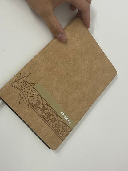 Cloudtree Retro Brown Maple Leaf Pattern Notebook High-Quality Writing & Recording Item