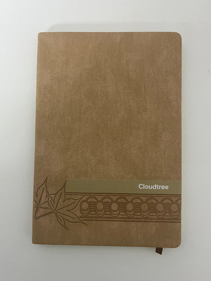 Cloudtree Retro Brown Maple Leaf Pattern Notebook High-Quality Writing & Recording Item