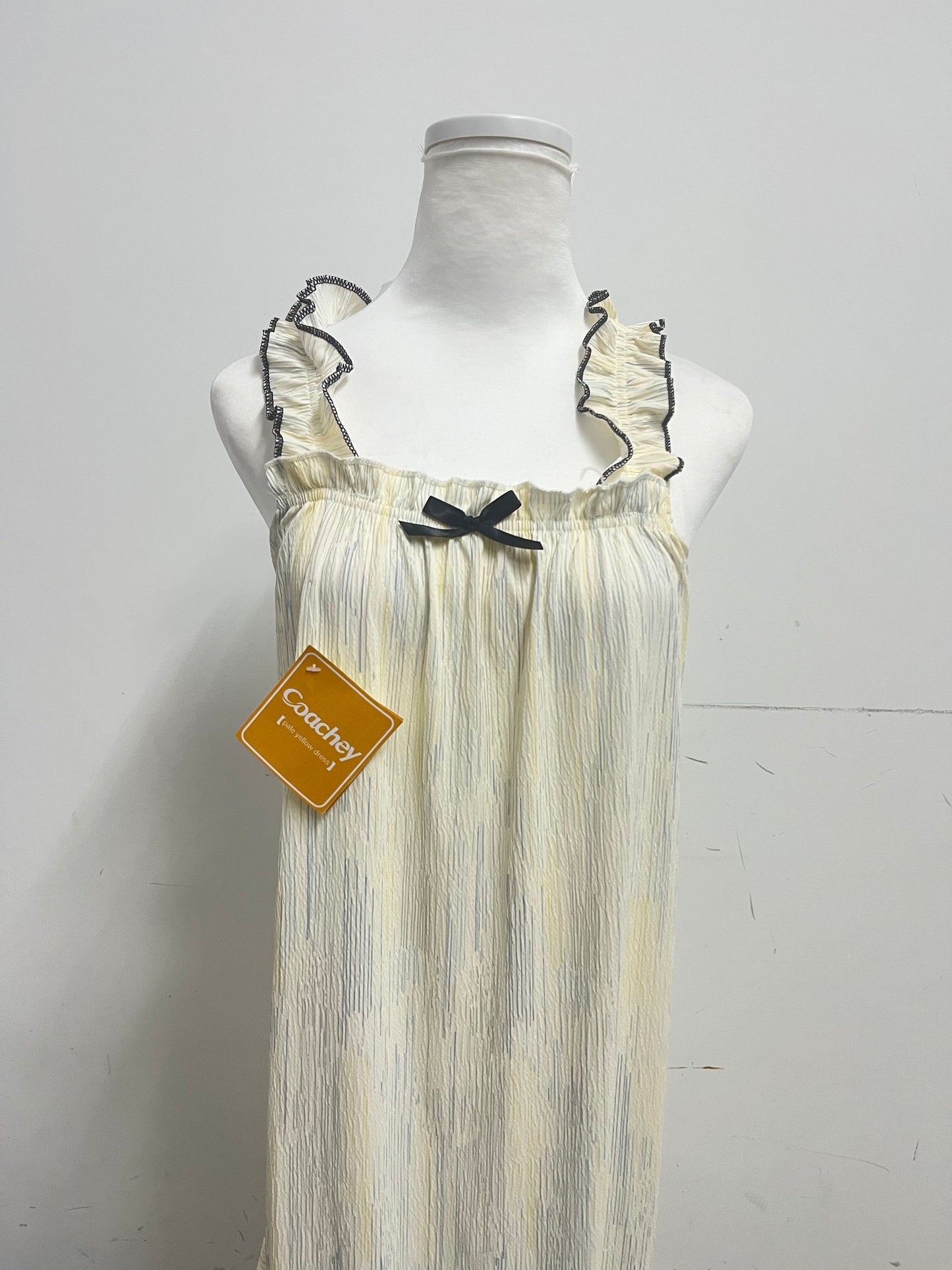 【Coachey Pale Yellow Sling Dress】——Chic & Delicate Dress for Daily Elegance