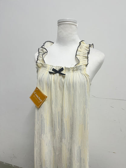 【Coachey Pale Yellow Sling Dress】——Chic & Delicate Dress for Daily Elegance