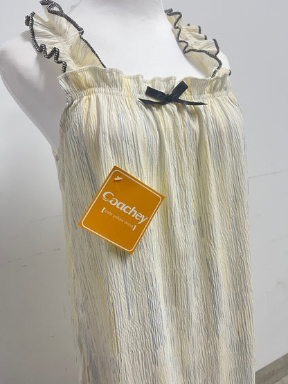 【Coachey Pale Yellow Sling Dress】——Chic & Delicate Dress for Daily Elegance