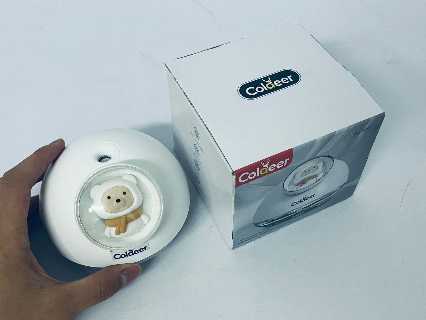 Coldeer Humidifiers Large Capacity 500ml humidifier, 25db Ultra Mute Humidifier. for Bedroom Living room Office, Nano Fine Mist with Color Changing Night Light for Baby Room Kids Room