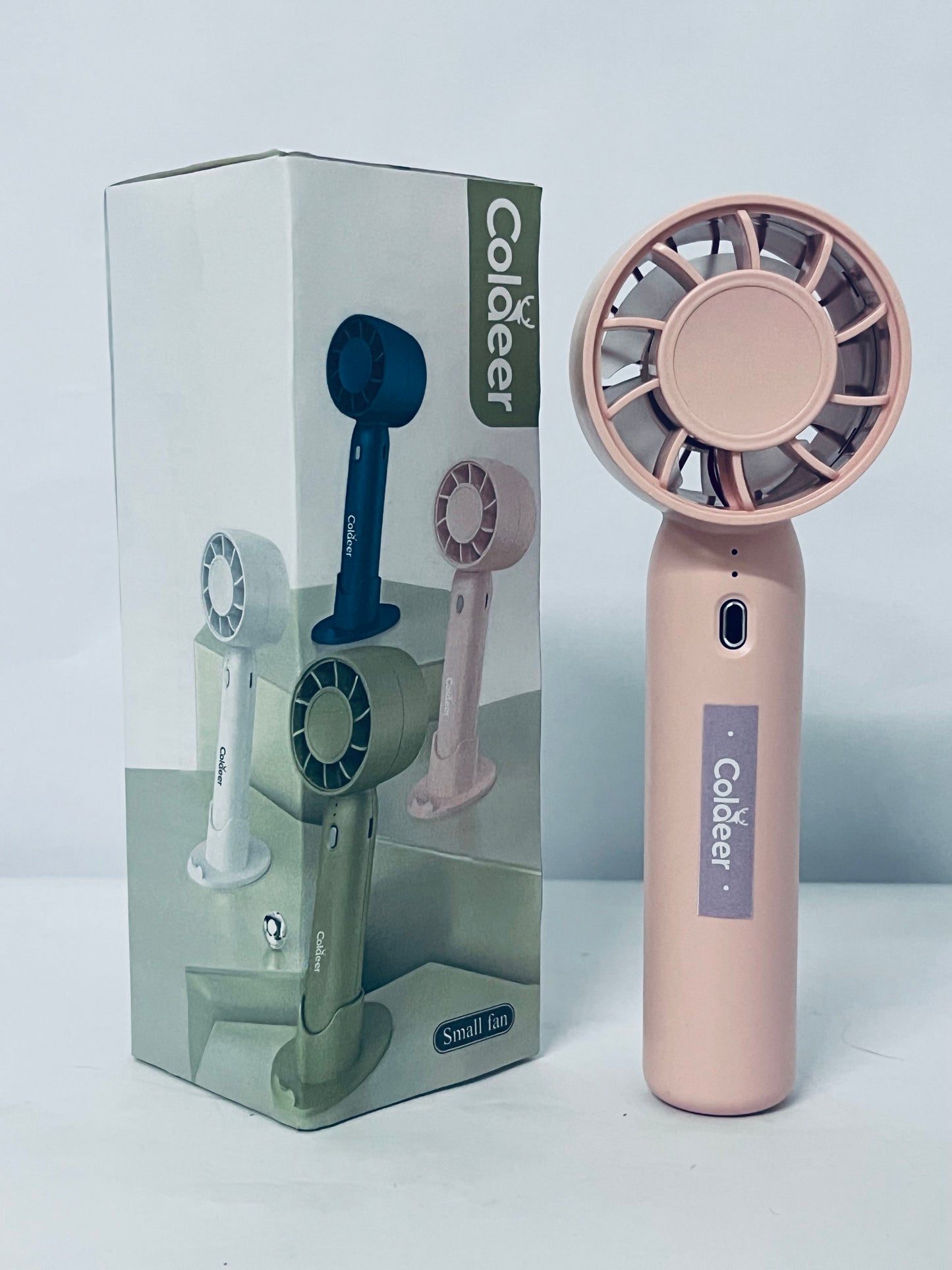 Coldeer Portable electric fans Small and Powerful,Cute Design 3 Speed Personal Handheld fan with hook stand for Stylish Kids Girls Women Men Indoor Outdoor Travel