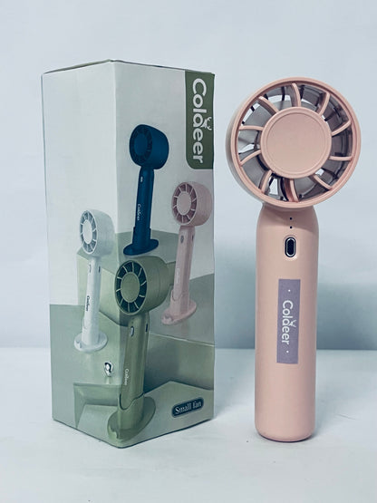 Coldeer Portable electric fans Small and Powerful,Cute Design 3 Speed Personal Handheld fan with hook stand for Stylish Kids Girls Women Men Indoor Outdoor Travel