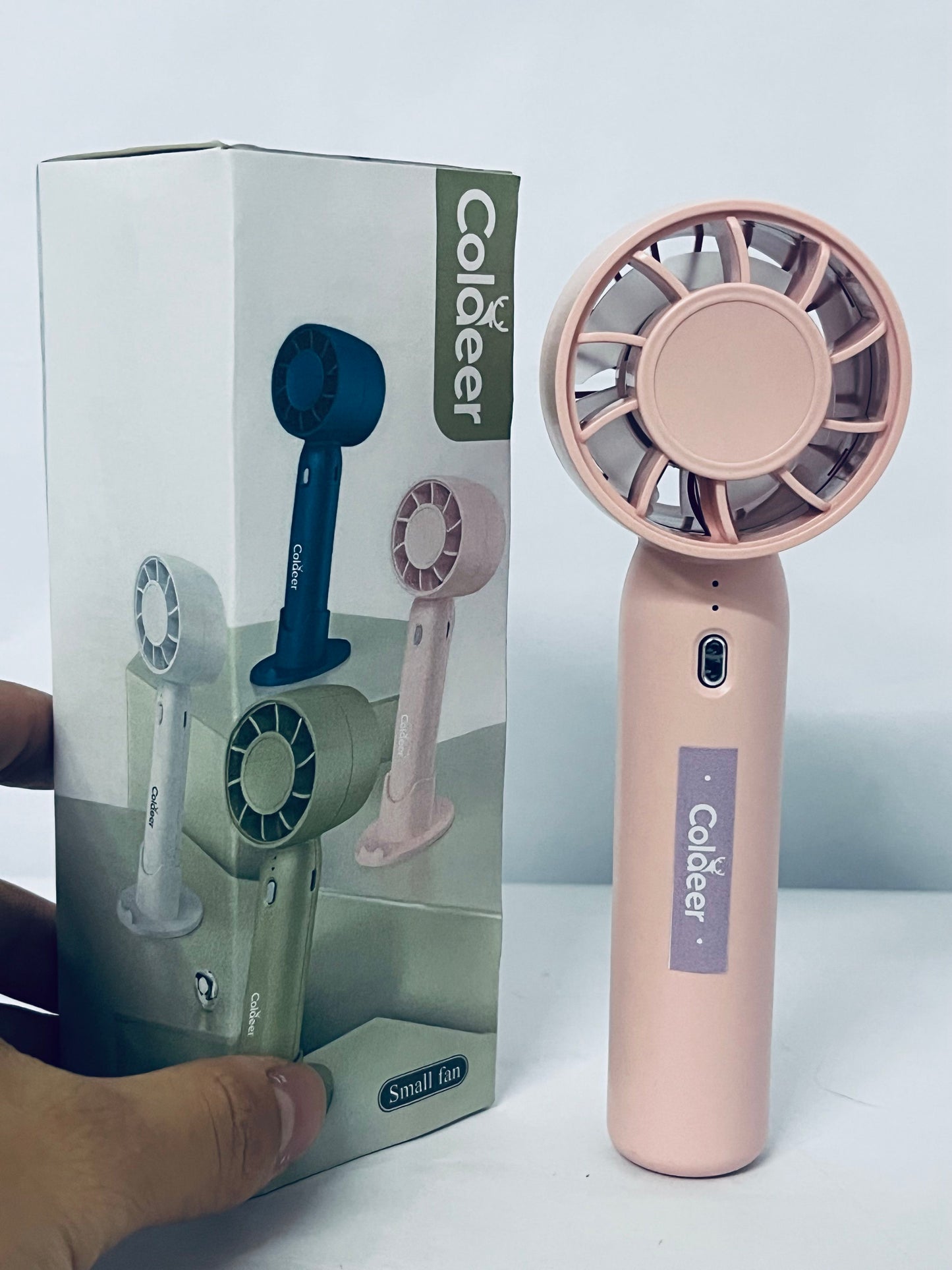 Coldeer Portable electric fans Small and Powerful,Cute Design 3 Speed Personal Handheld fan with hook stand for Stylish Kids Girls Women Men Indoor Outdoor Travel