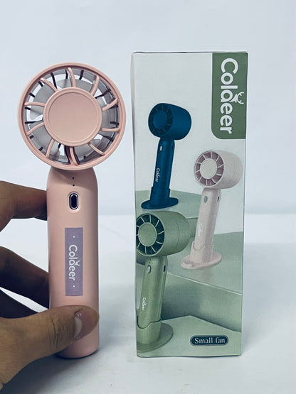 Coldeer Portable electric fans Small and Powerful,Cute Design 3 Speed Personal Handheld fan with hook stand for Stylish Kids Girls Women Men Indoor Outdoor Travel