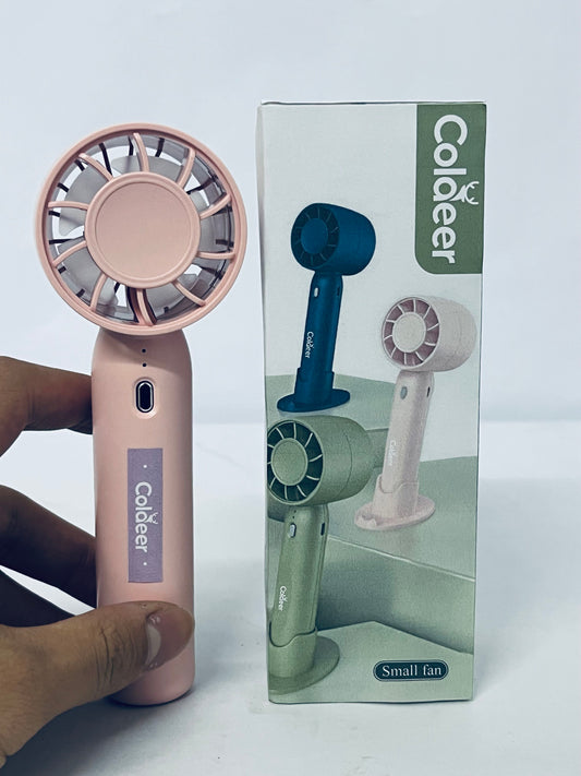 Coldeer Portable electric fans Small and Powerful,Cute Design 3 Speed Personal Handheld fan with hook stand for Stylish Kids Girls Women Men Indoor Outdoor Travel
