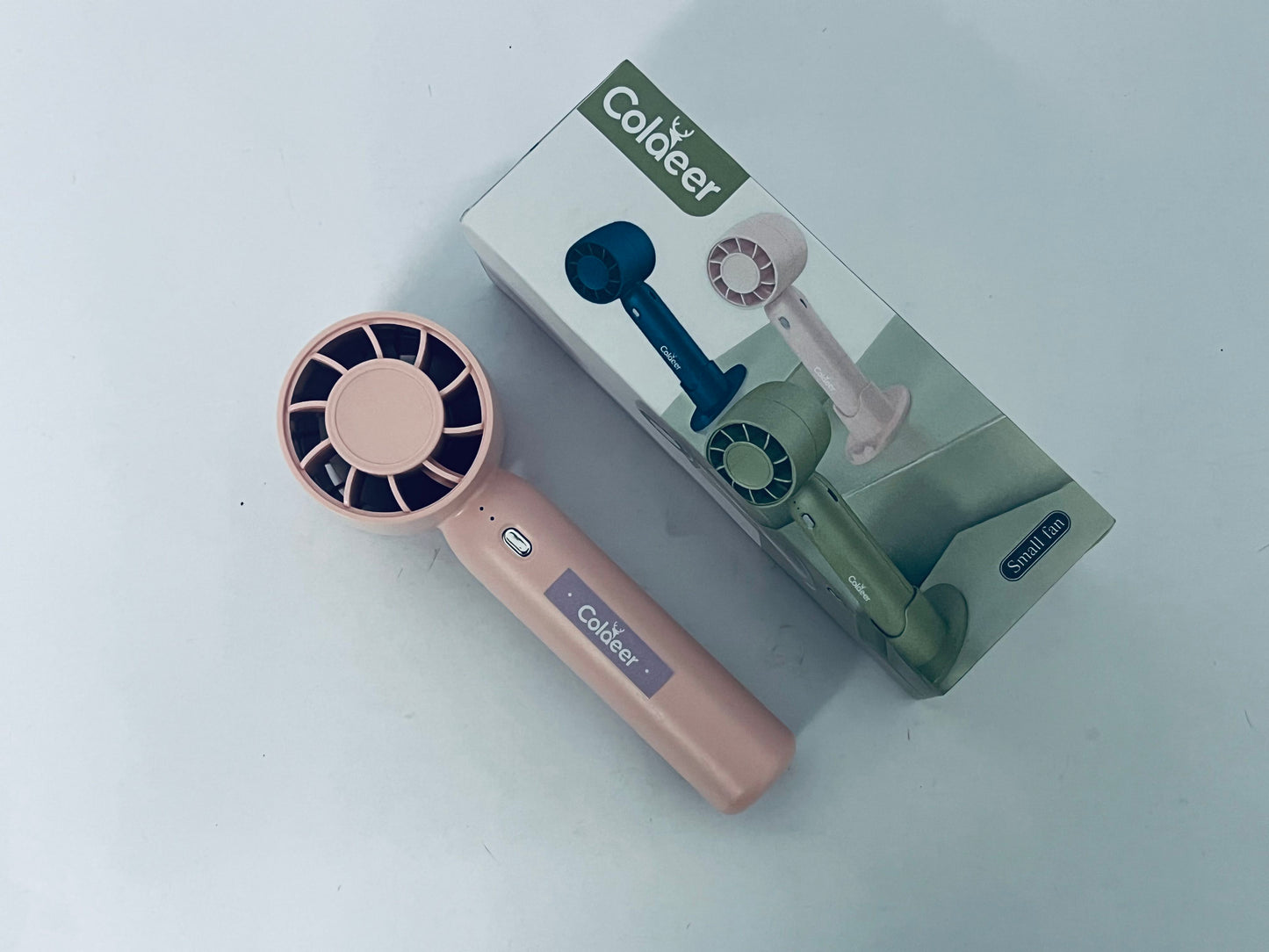 Coldeer Portable electric fans Small and Powerful,Cute Design 3 Speed Personal Handheld fan with hook stand for Stylish Kids Girls Women Men Indoor Outdoor Travel