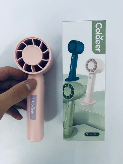 Coldeer Portable electric fans Small and Powerful,Cute Design 3 Speed Personal Handheld fan with hook stand for Stylish Kids Girls Women Men Indoor Outdoor Travel