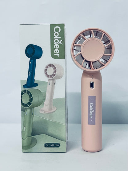 Coldeer Portable electric fans Small and Powerful,Cute Design 3 Speed Personal Handheld fan with hook stand for Stylish Kids Girls Women Men Indoor Outdoor Travel