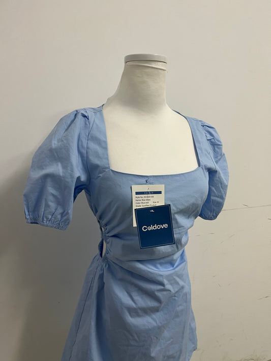 【Coldove Light Blue Square Neck Dress】—— Elegant & Airy Daily Wear