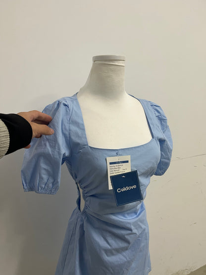 【Coldove Light Blue Square Neck Dress】—— Elegant & Airy Daily Wear