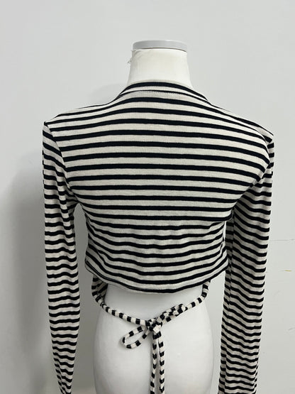 【Coldove Striped Cropped Long-Sleeve Top】—— Stylish & Versatile Daily Basic