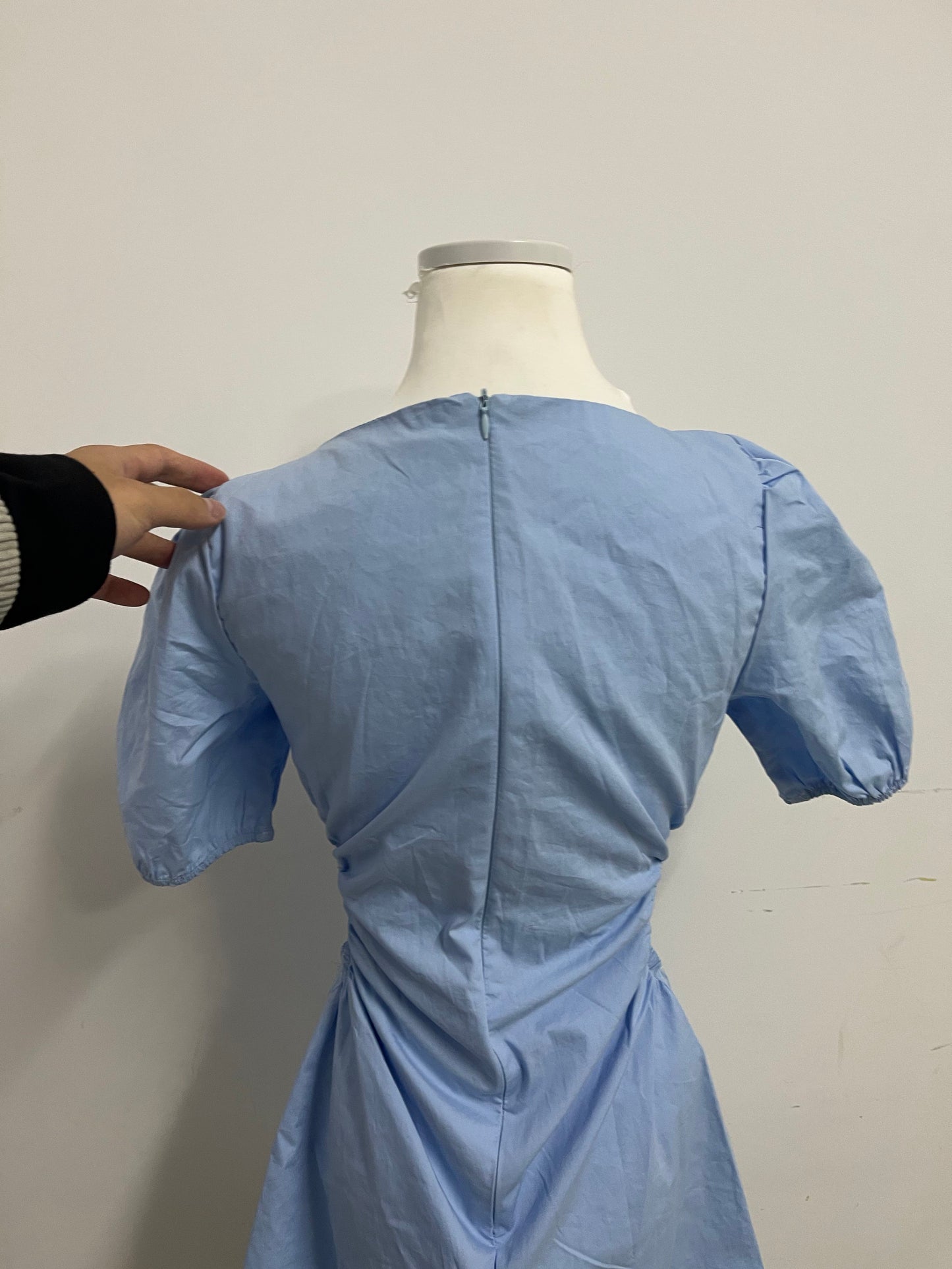 【Coldove Light Blue Square Neck Dress】—— Elegant & Airy Daily Wear