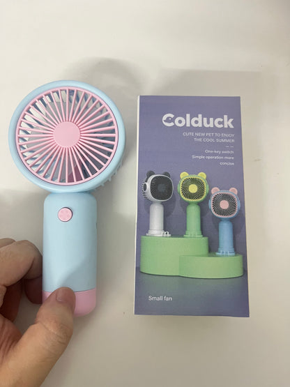Colduck Electric fans Macaron Handheld Mini Fan Cute & Portable Cool & Long-Lasting A Cooling Pet for Summer Outings