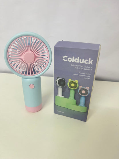 Colduck Electric fans Macaron Handheld Mini Fan Cute & Portable Cool & Long-Lasting A Cooling Pet for Summer Outings