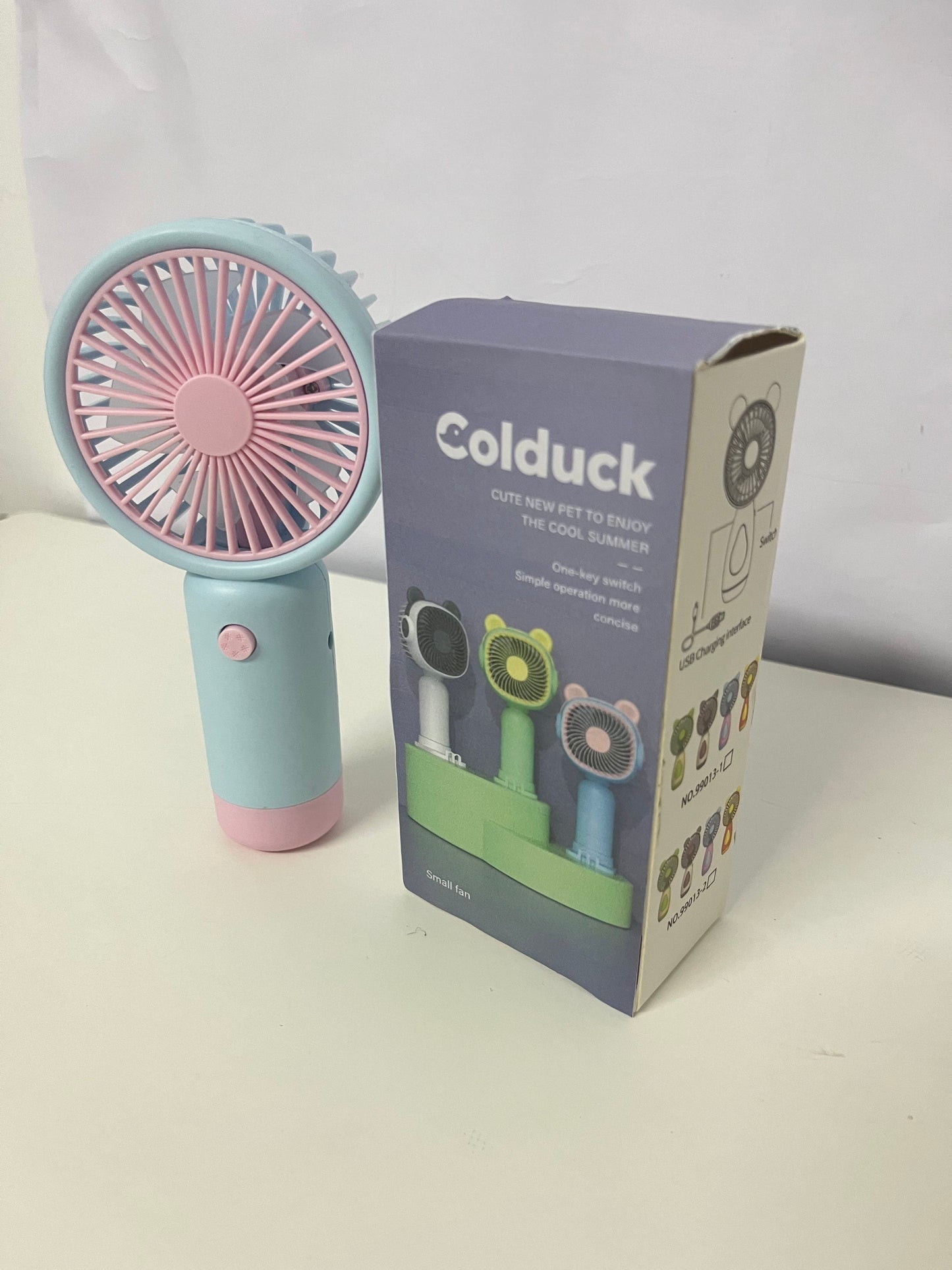 Colduck Electric fans Macaron Handheld Mini Fan Cute & Portable Cool & Long-Lasting A Cooling Pet for Summer Outings