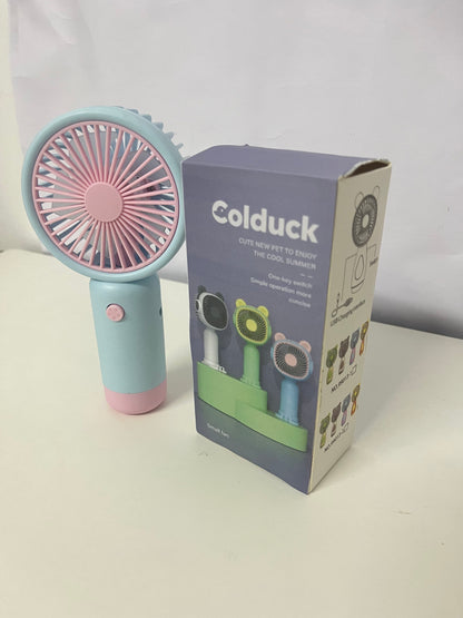 Colduck Electric fans Macaron Handheld Mini Fan Cute & Portable Cool & Long-Lasting A Cooling Pet for Summer Outings