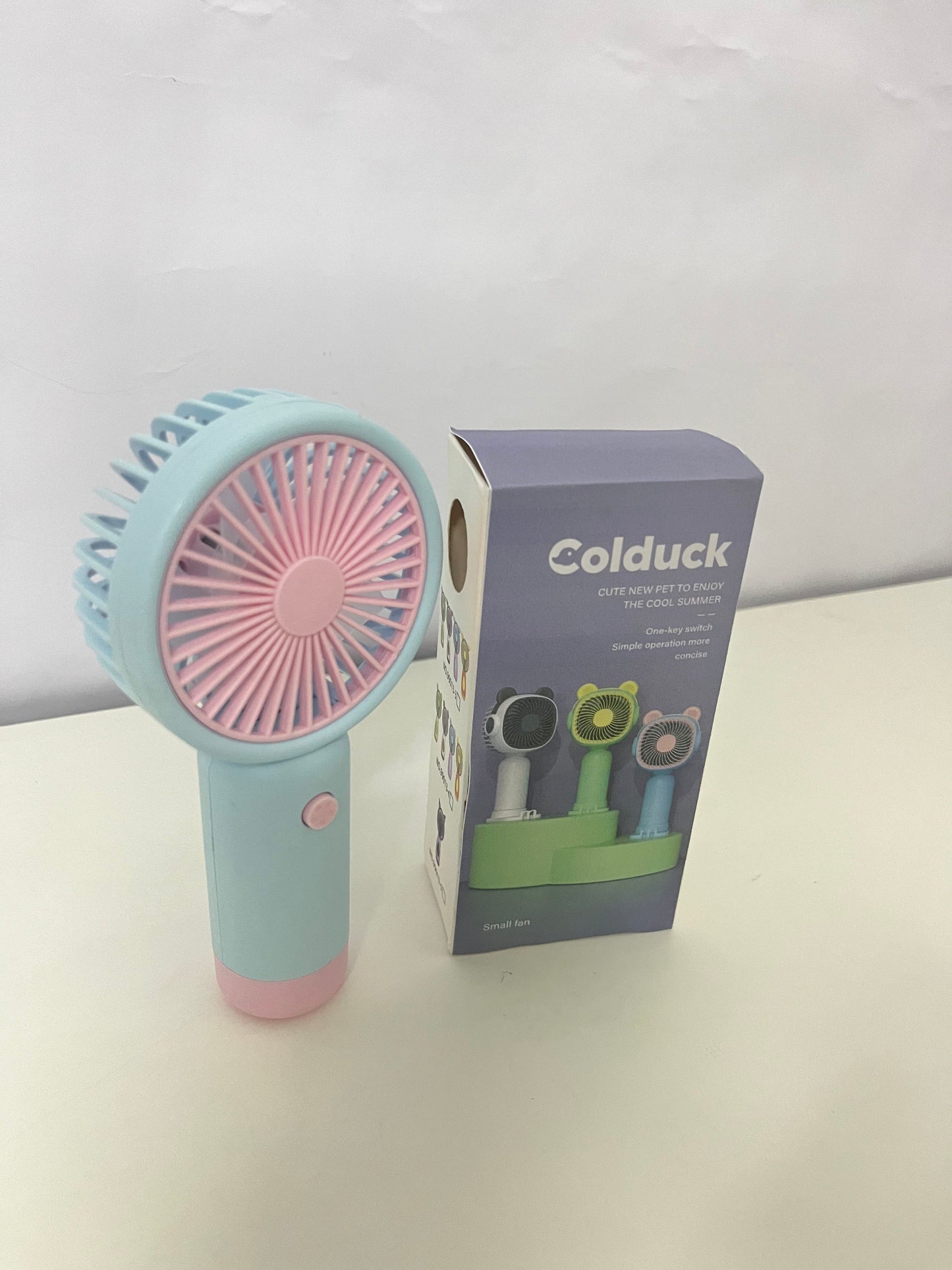 Colduck Electric fans Macaron Handheld Mini Fan Cute & Portable Cool & Long-Lasting A Cooling Pet for Summer Outings