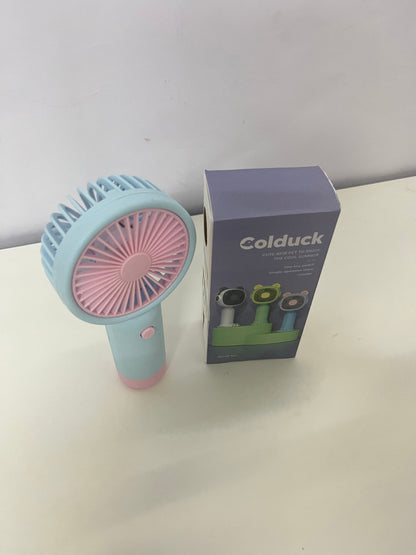 Colduck Electric fans Macaron Handheld Mini Fan Cute & Portable Cool & Long-Lasting A Cooling Pet for Summer Outings