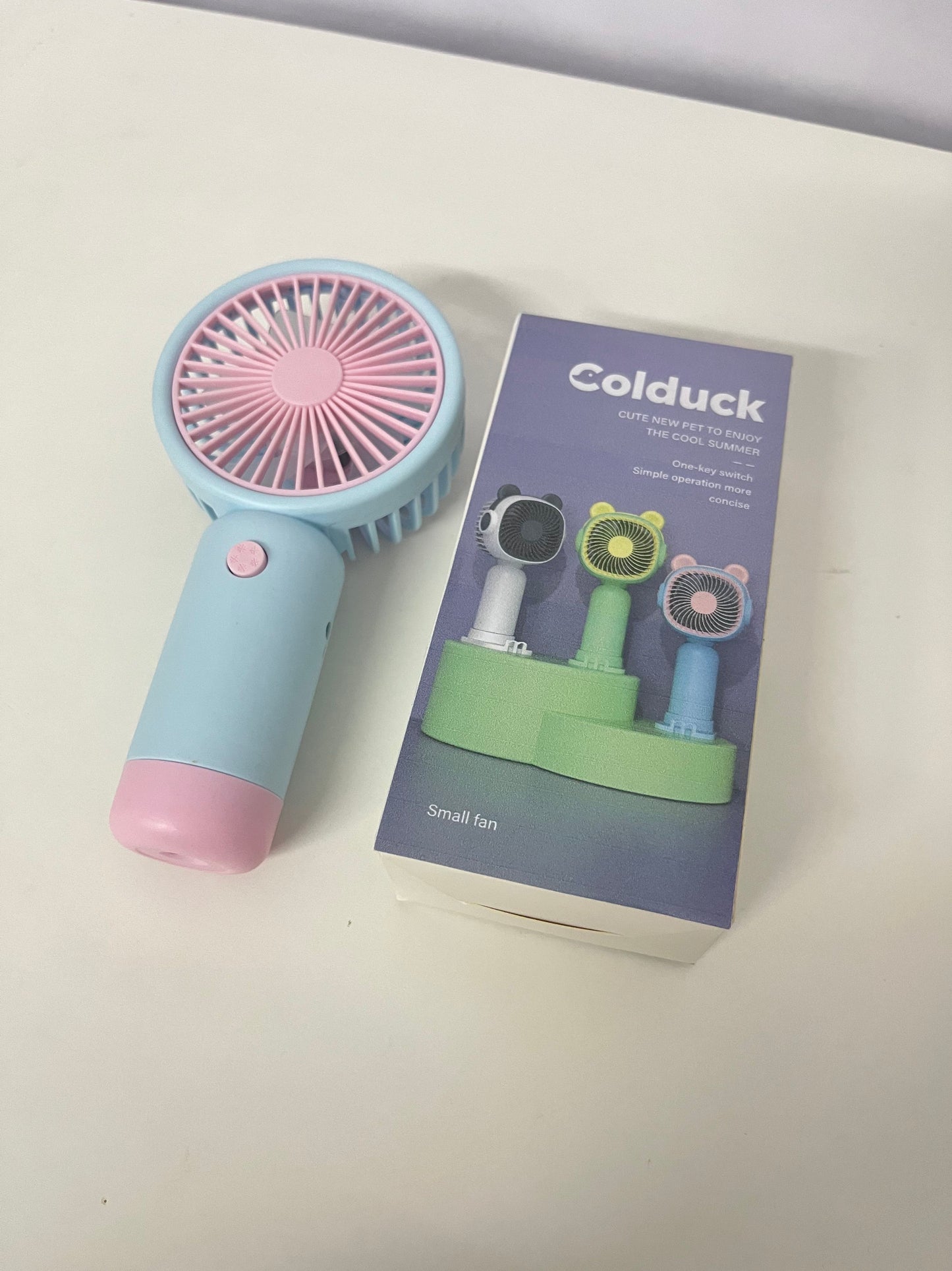 Colduck Electric fans Macaron Handheld Mini Fan Cute & Portable Cool & Long-Lasting A Cooling Pet for Summer Outings