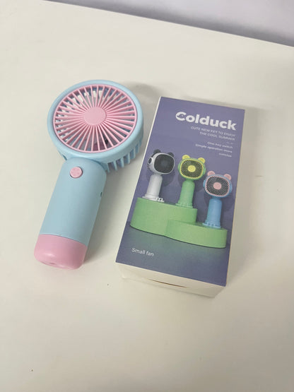 Colduck Electric fans Macaron Handheld Mini Fan Cute & Portable Cool & Long-Lasting A Cooling Pet for Summer Outings
