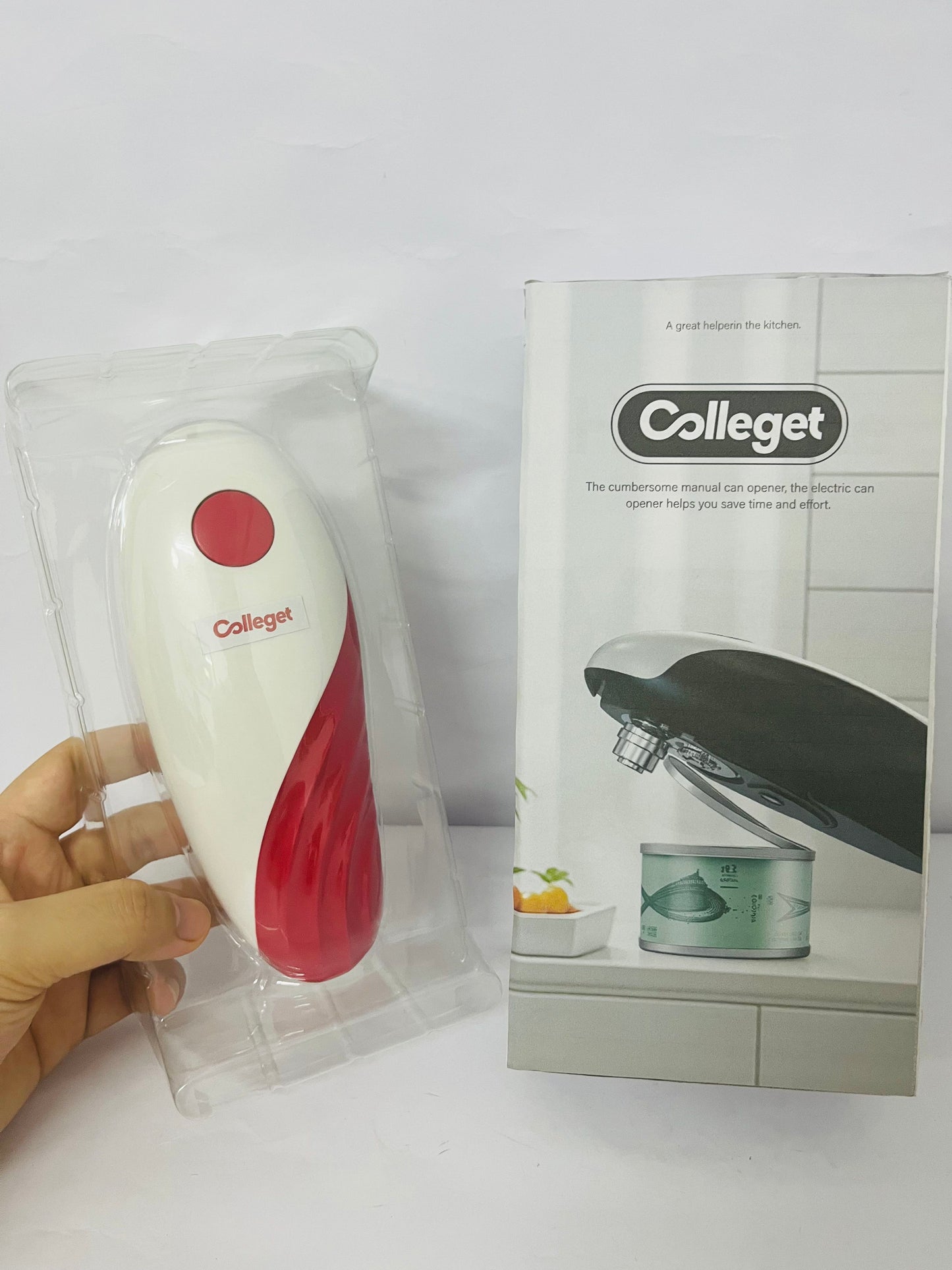 Colleget Kitchen Solution 2.0 Electric Can Opener, opens can with one touch of button, for seniors or arthritis