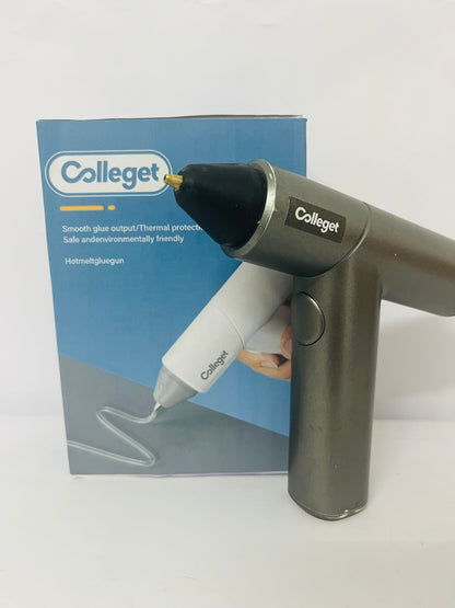 Colleget Cordless Hot Glue Gun Kit, 30s Fast Heating, Mini Glue Gun with 20 Glue Sticks, Compact & Portable with 2500mAh Built-in Battery, Auto Shut-Off, Ideal for DIY, School Crafts & Repairs