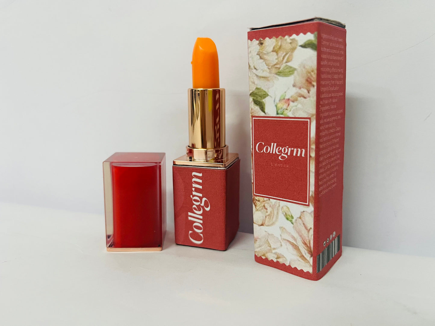 Collegrm Cherry & Carrot Color-Changing Lipstick – Ultra Moisturizing, Hydrating & Nourishing Tinted Lip Care for Dry, Chapped Lips | Long-Lasting, Vegan & Cruelty-Free (#Cherry)