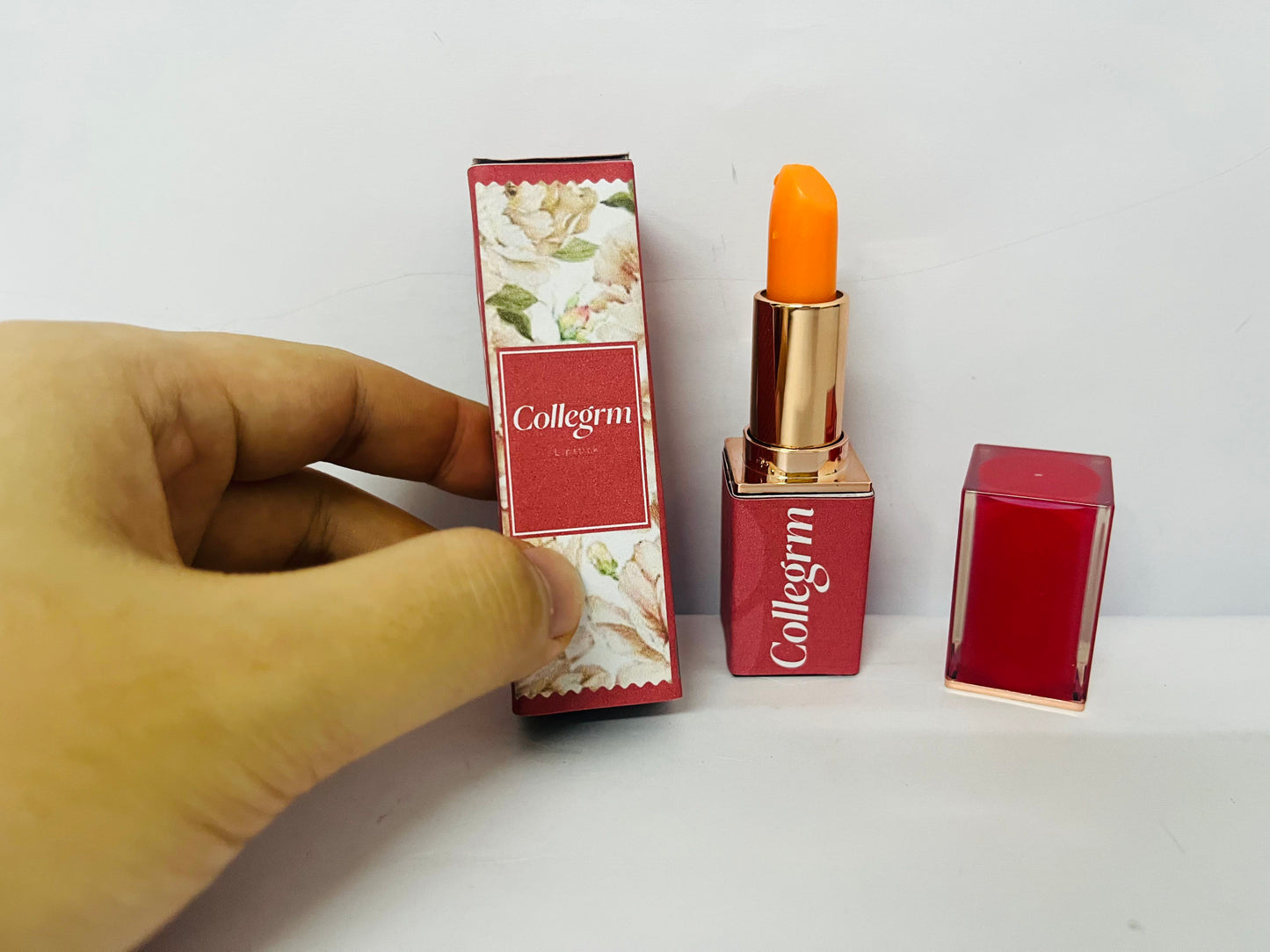 Collegrm Cherry & Carrot Color-Changing Lipstick – Ultra Moisturizing, Hydrating & Nourishing Tinted Lip Care for Dry, Chapped Lips | Long-Lasting, Vegan & Cruelty-Free (#Cherry)