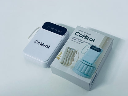 Colorat White Portable Charger - Digital Battery Display & Cable-Free Convenience