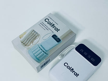 Colorat White Portable Charger - Digital Battery Display & Cable-Free Convenience