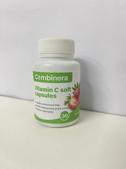 Combinera Vitamin C Soft Capsules (Strawberry Flavor) A Gentle Item for Daily Nutritional Supplement